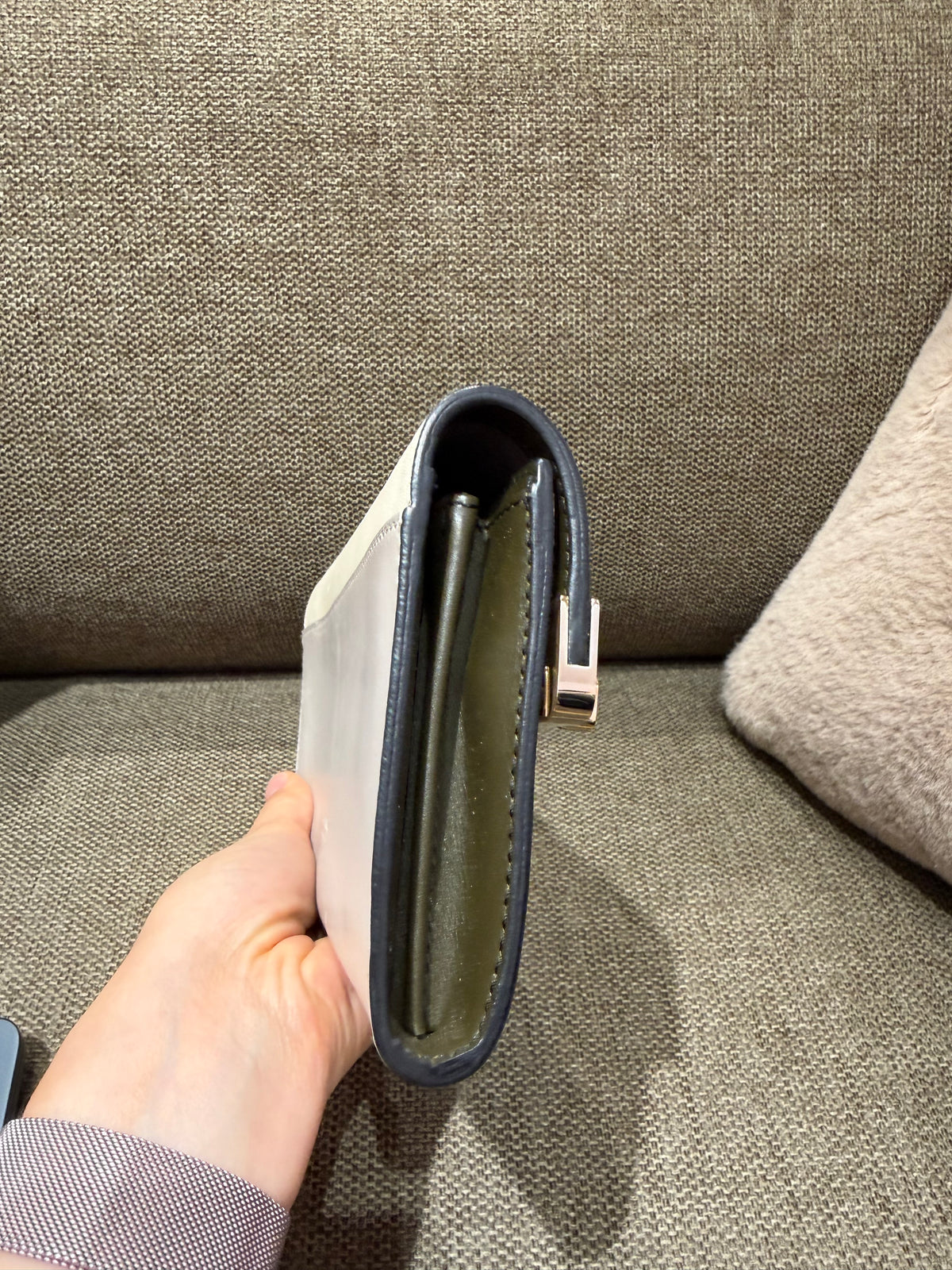 Portefeuille Lancel beige et kaki — pochon 29/10