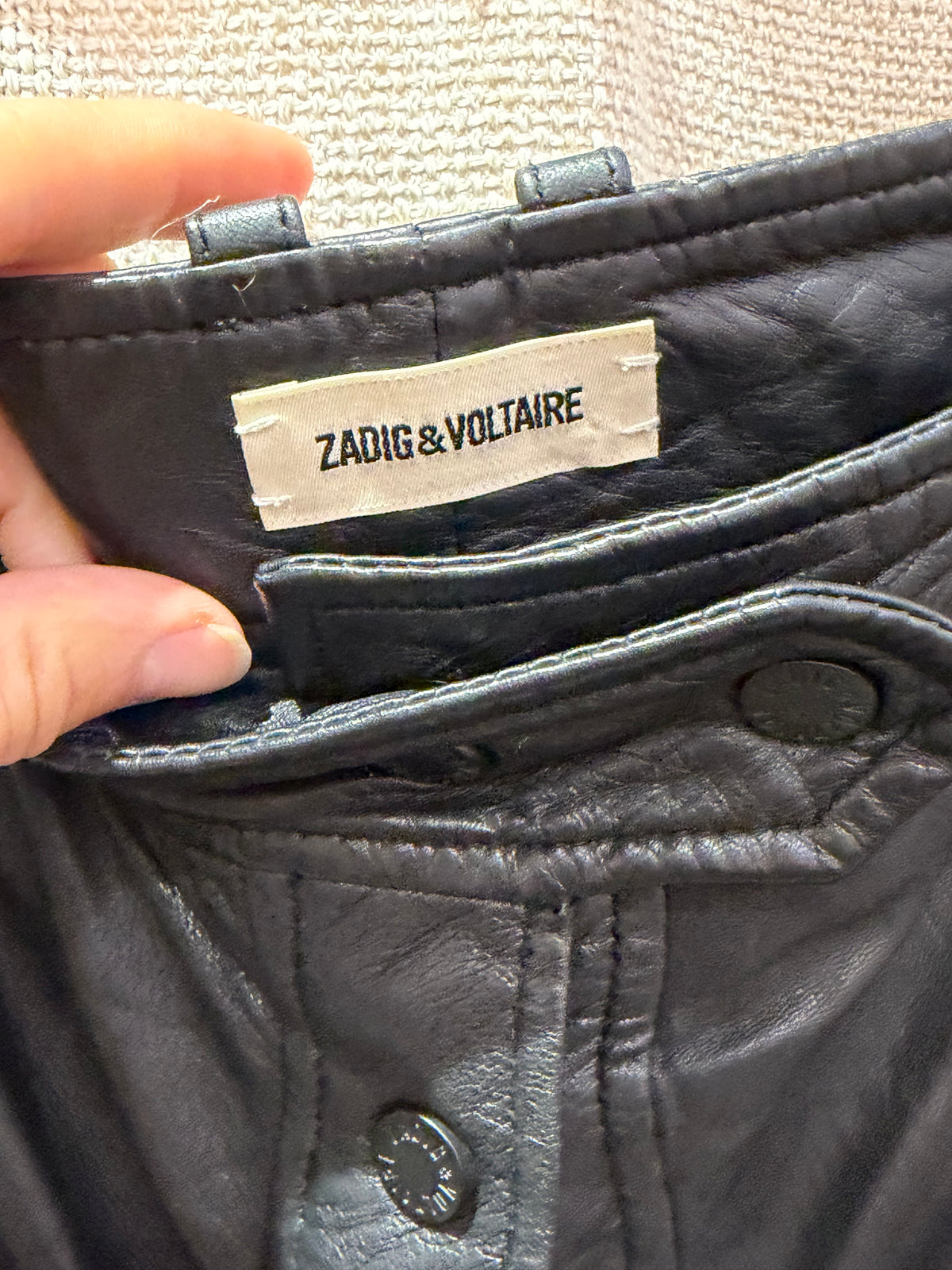 Jupe en cuir T.38 Zadig et voltaire 30/10