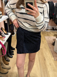 The kooples - Jupe croisée courte léopard bleu marine - T.34 30/10